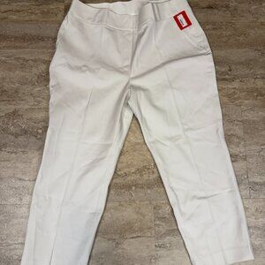 NWT Size 1X - SPANX On-The-Go Ankle petite Slim Straight Pants classic white